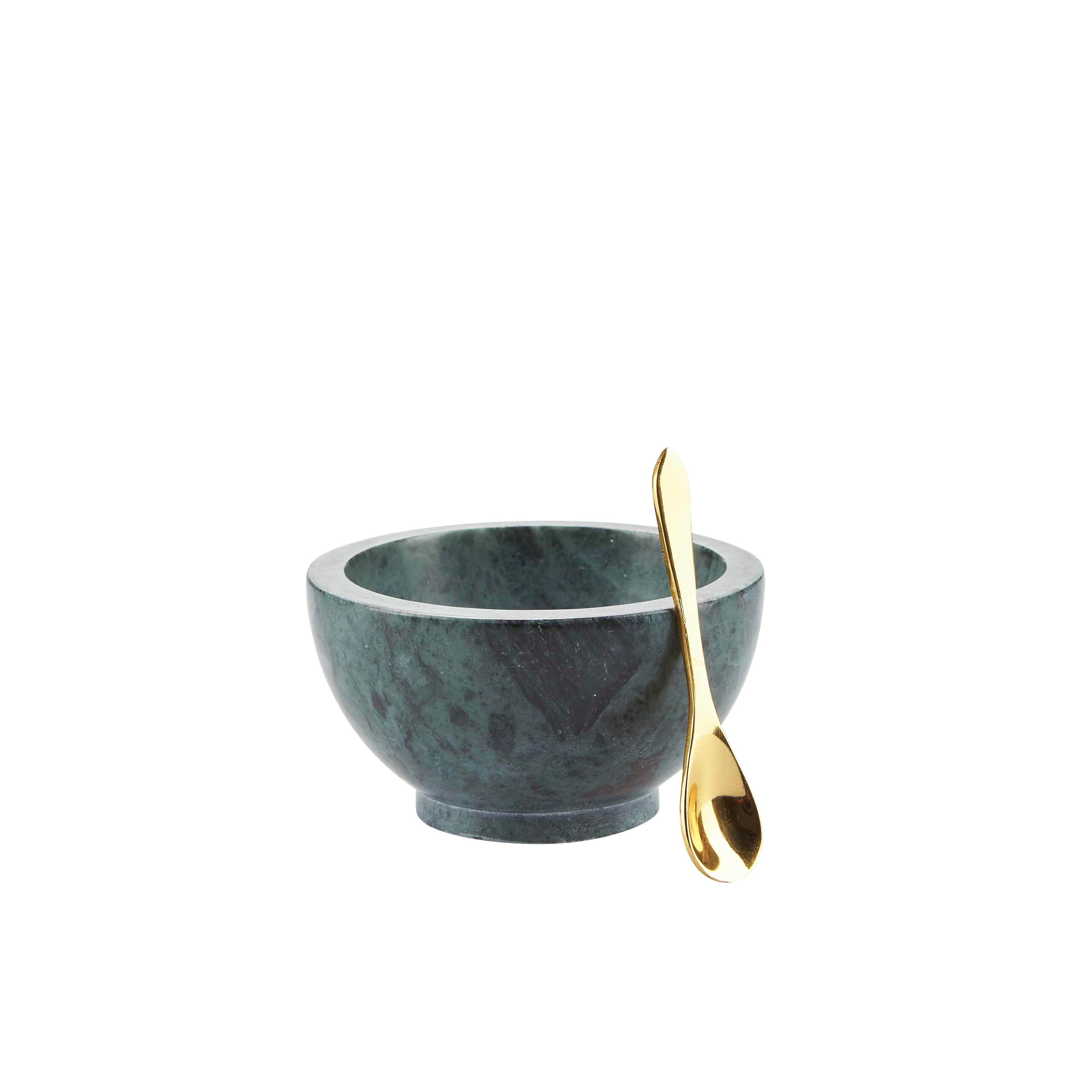 Marmor saltkar m/ske - grøn